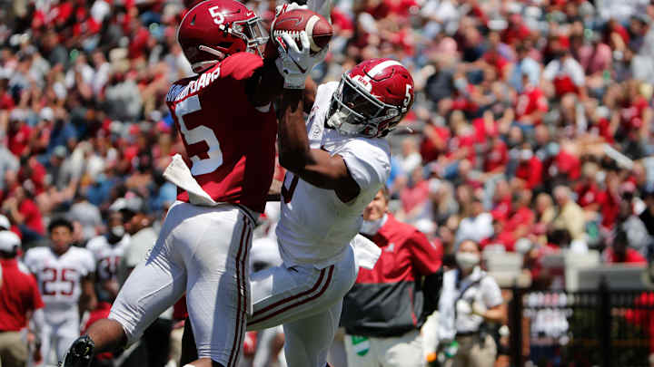 Freshman Ga'Quincy McKinstry makes impact in A-Day Game Freshman Ga'Quincy McKinstry makes impact in A-Day Game