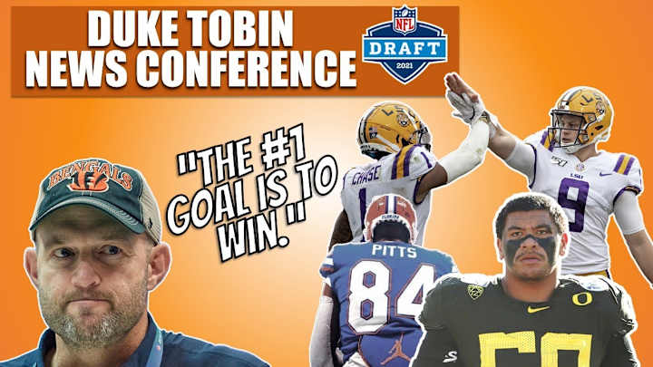 Watch: Duke Tobin Discusses Ja'Marr Chase, Penei Sewell, Kyle Pitts and All Things NFL Draft Watch: Duke Tobin Discusses Ja'Marr Chase, Penei Sewell, Kyle Pitts and All Things NFL Draft