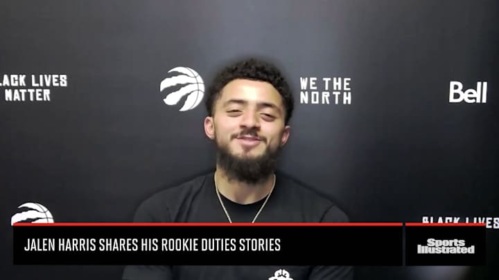 Watch: Jalen Harris Jokes About His Rookie Duties Watch: Jalen Harris Jokes About His Rookie Duties