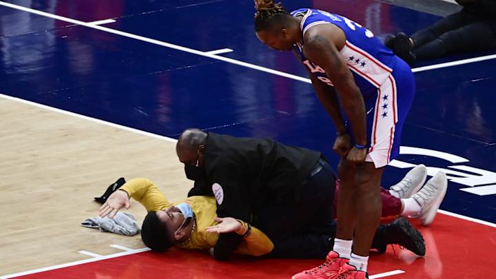 NBA Playoffs: Fan Runs on Floor in 76ers Wizards Game
