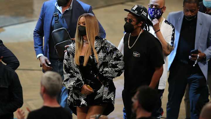 NBA Playoffs: Jay-Z and Beyonce At Nets Bucks Game
