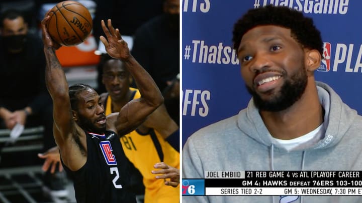 Joel Embiid Interrupted His Press Conference to Gawk at Kawhi Leonard’s Vicious Dunk