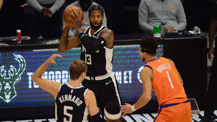 NBA Playoffs Suns-Clippers: Watch Devin Booker Shove Paul George