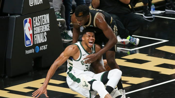 Giannis Antetokounmpo Out For Game 5 vs. Hawks With Hyperextended Left Knee