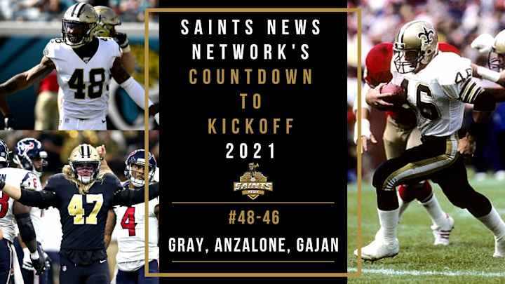 Saints Countdown to NFL Kickoff 2021: #48-46 Gray, Anzalone, Gajan