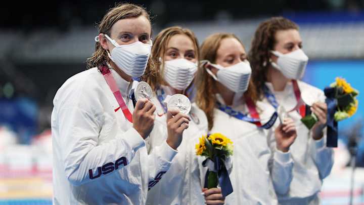 Katie Ledecky Leads USA to Silver as All Three Medalists Break the World Record Katie Ledecky Leads USA to Silver as All Three Medalists Break the World Record