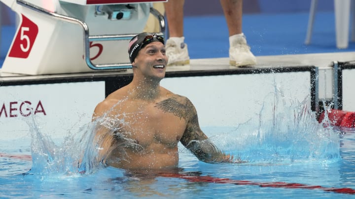 Caeleb Dressel Tears Up After First Individual Gold Medal Win, Family's Reaction