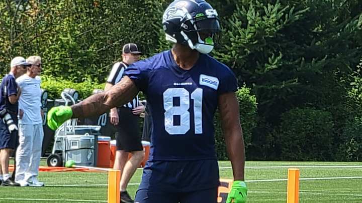 Gerald Everett Building Quick Rapport With Russell Wilson Gerald Everett Building Quick Rapport With Russell Wilson