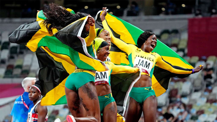 Jamaica Wins Women's 4x100-Meter Relay; Italy Stuns To Win Men's 4x100-Relay  Gold