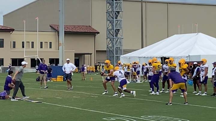 Tiger Practice Report: Day Five of LSU Fall Camp Sees Clouds and RPO Work on Offense