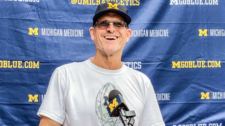 Jim Harbaugh Goes In Depth On Standout Freshmen, Starting Offensive Linemen