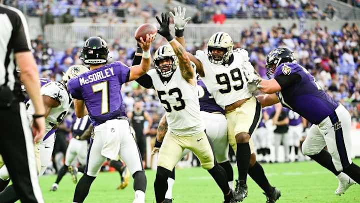 Ravens-Saints: First-Team Defense Shines, Offense Struggles Without Lamar