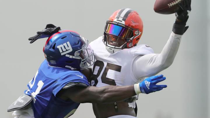 New York Giants Exhibit Control in Spirited Joint Practice With Cleveland Browns New York Giants Exhibit Control in Spirited Joint Practice With Cleveland Browns