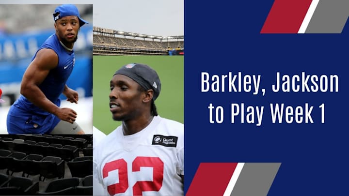 New York Giants' Saquon Barkley, Adoree' Jackson Cleared for Sunday per Report