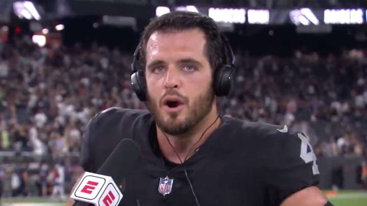 Derek Carr Gave a Fantastic Postgame Interview After the Raiders’ Epic Win Over the Ravens