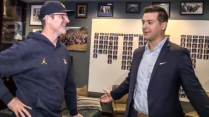 Jim Harbaugh Gives Incredible Tour Of Office