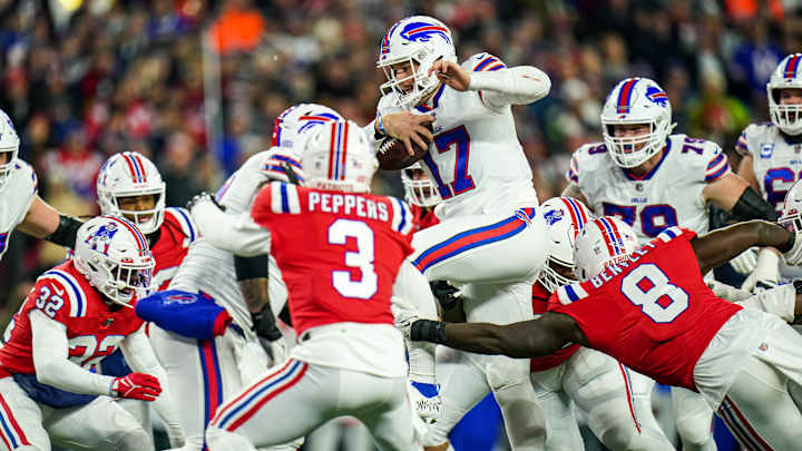 Patriots Again Defenseless Against Josh Allen, Trail Bills at Halftime