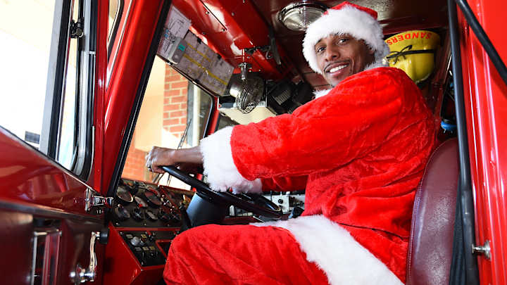 Sports Figures in Santa Costumes