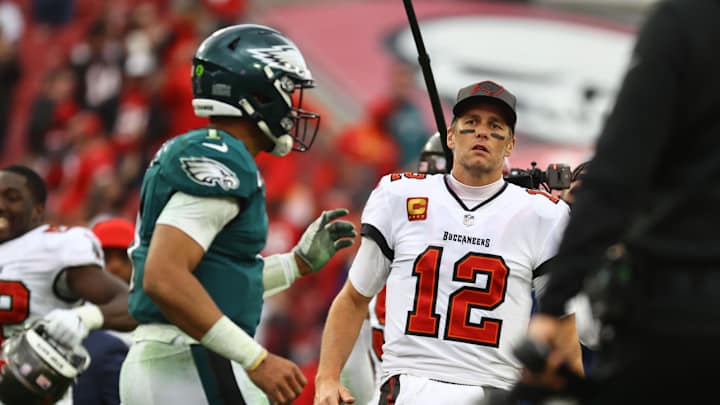 Tom Brady Did Not Actually Dismiss Jalen Hurts Stat in Presser Answer