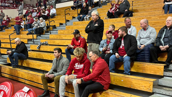 QB Tayven Jackson Attends IU Basketball Game With IU Football Coaches Tom Allen, Walt Bell