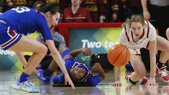Offense stalls as Jayhawks fall at Cyclones, 64-50