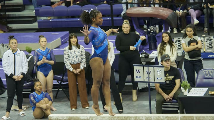 Selena Harris Powers UCLA Gymnastics to Victory Over Washington Selena Harris Powers UCLA Gymnastics to Victory Over Washington