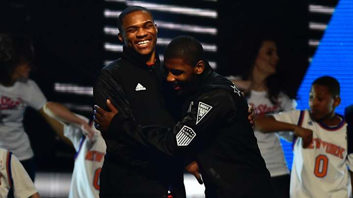 WATCH: Viral Interaction Between Kyrie Irving and Russell Westbrook Before Lakers vs. Nets