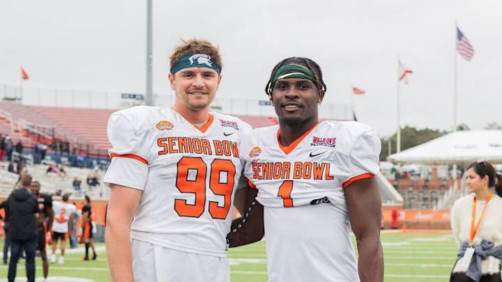 MSU's Jayden Reed, Bryce Baringer earn National team awards at Senior Bowl