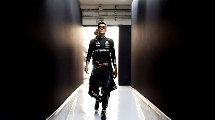 George Russell Reveals Bold Nostalgic Helmet Ahead Of Bahrain Grand Prix George Russell Reveals Bold Nostalgic Helmet Ahead Of Bahrain Grand Prix