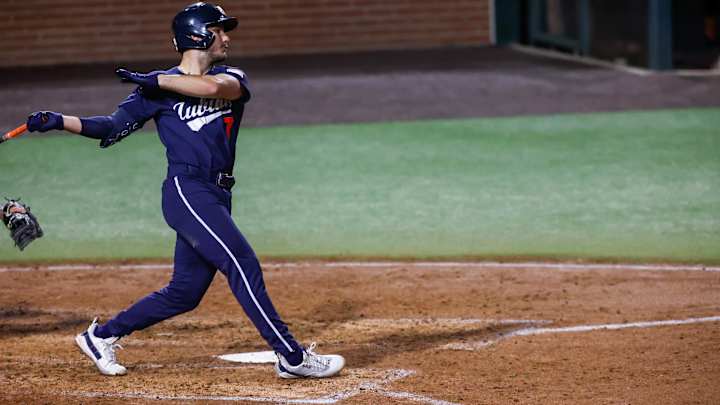 WATCH: Cole Foster flashes the glove then hits a bomb for the Tigers