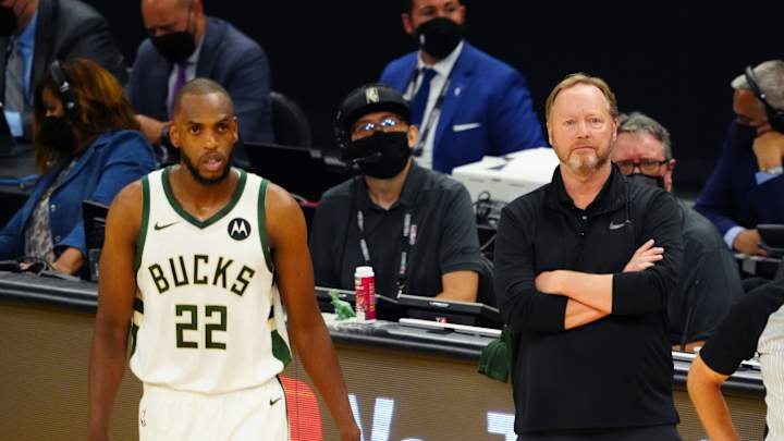 Mike Budenholzer explains why Khris Middleton was not on the floor at the start of the first overtime vs. the Golden State Warriors