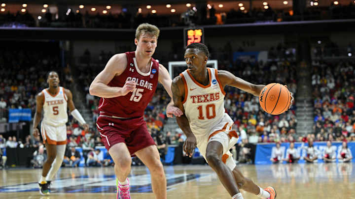 Longhorns Hit 13 Triples, Top Colgate to Advance in NCAA Tournament
