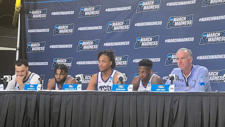 March Madness: After Win, TCU Players And Coach Meet With Media March Madness: After Win, TCU Players And Coach Meet With Media