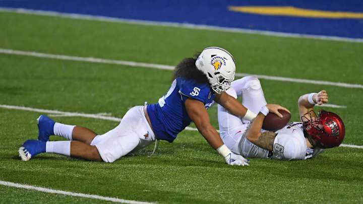 Falcons Coach Watches DL Viliami Fehoko's Pro Day; EXCLUSIVE Draft Interview