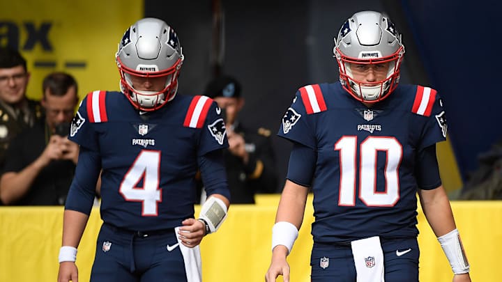 Patriots’ Bailey Zappe Asked About QB Battle With Mac Jones After 12-for-14 Performance