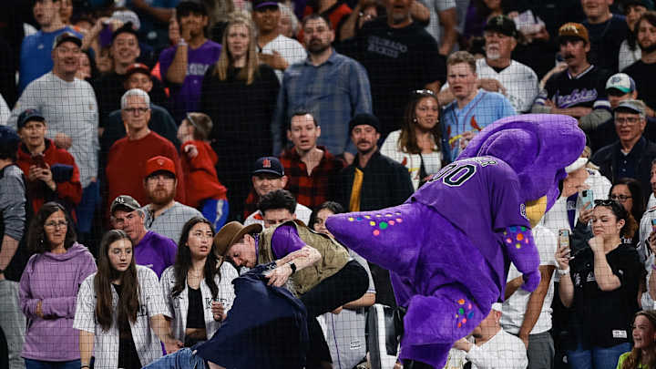 WATCH: Fan Tackles Colorado Rockies Mascot Dinger, Police Investigate