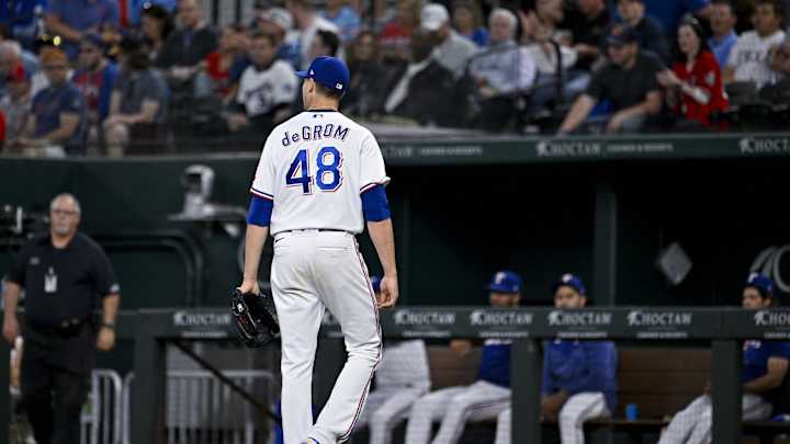 Update: Texas Rangers Ace Jacob deGrom Removed with Right Wrist Soreness
