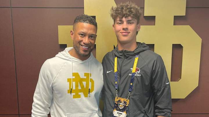2025 Defender Anthony Sacca Had A "Blast" During Notre Dame Visit 2025 Defender Anthony Sacca Had A "Blast" During Notre Dame Visit