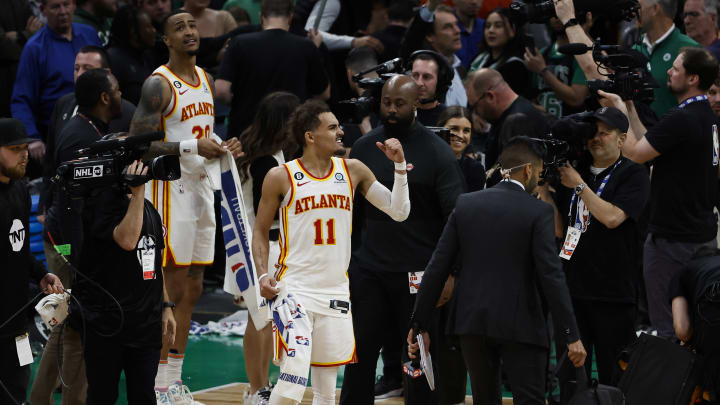 Trae Young Shared Special Moment With Suspended Teammate Right After Game 5 Win Trae Young Shared Special Moment With Suspended Teammate Right After Game 5 Win
