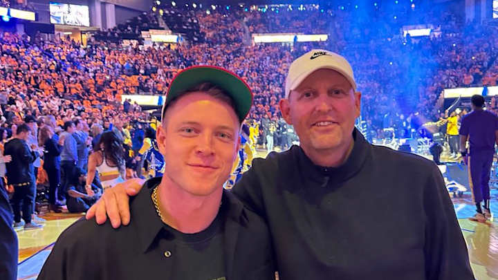 LOOK: Troy Taylor and Christian McCaffrey hanging out at the Golden State Warriors game LOOK: Troy Taylor and Christian McCaffrey hanging out at the Golden State Warriors game