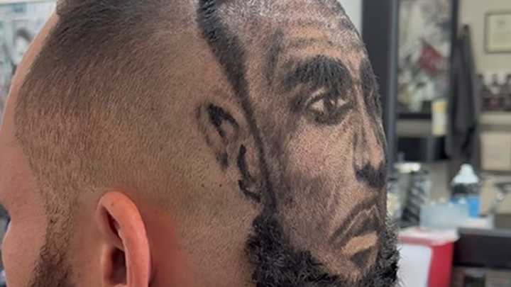 Fan Pays Tribute to LeBron James With Amazing Caricature Haircut Fan Pays Tribute to LeBron James With Amazing Caricature Haircut