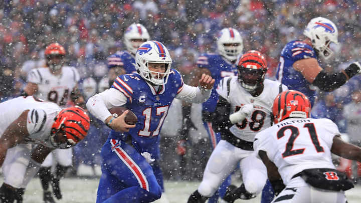 Buffalo Bills' QB Josh Allen Rakes at Toronto Blue Jays BP
