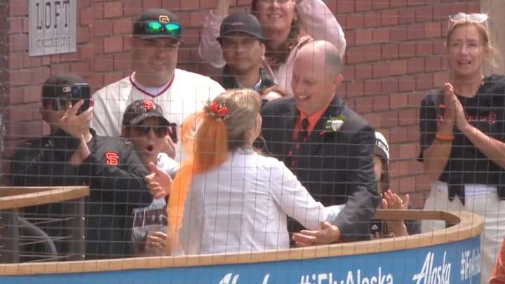Two Fans Hold Wedding Ceremony During Giants-Marlins Game