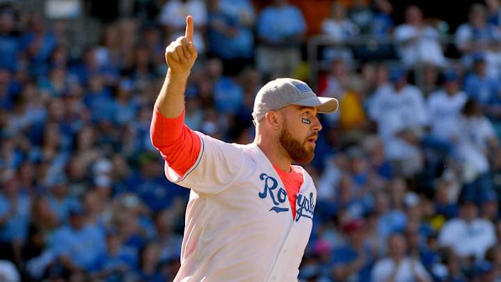 KC Chiefs' Travis Kelce to Throw First Pitch at KC Royals Game on Monday KC Chiefs' Travis Kelce to Throw First Pitch at KC Royals Game on Monday