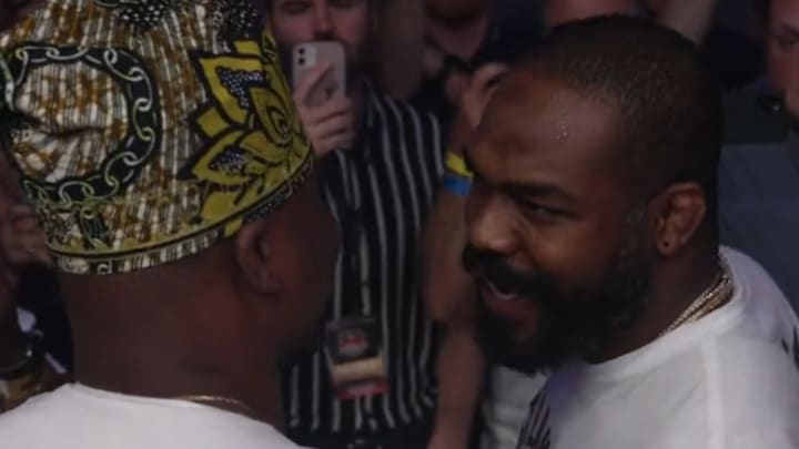 VIDEO: Jon Jones & Francis Ngannou Face Off, Trade Heated Words at PFL Event