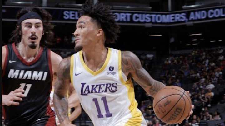 Hood-Schifino Scores 15 in Lakers' Summer Debut, But Struggles From Deep Hood-Schifino Scores 15 in Lakers' Summer Debut, But Struggles From Deep