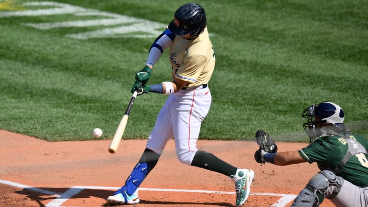 Red Sox Prospect Wearing Cleats With Real Pieces of Fenway Park in Them at MLB Futures Game Red Sox Prospect Wearing Cleats With Real Pieces of Fenway Park in Them at MLB Futures Game