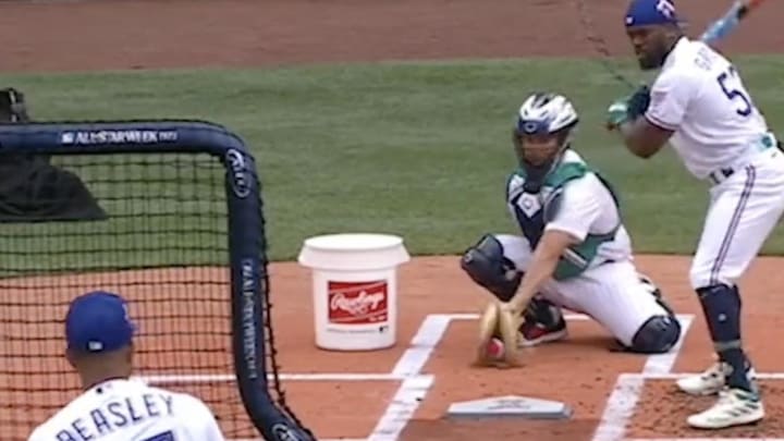 MLB Fans Roasted Rangers Coach for His Terrible Pitching in Home Run Derby