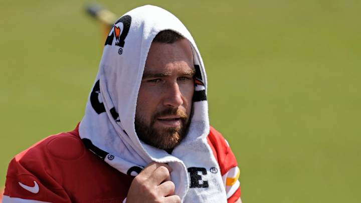 Travis Kelce Does His Best Patrick Mahomes Impression at Chiefs Camp