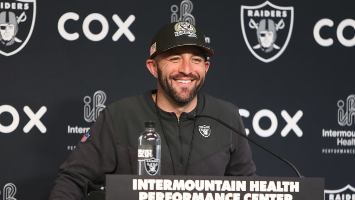 Las Vegas Raiders OC Mick Lombardi from Training Camp